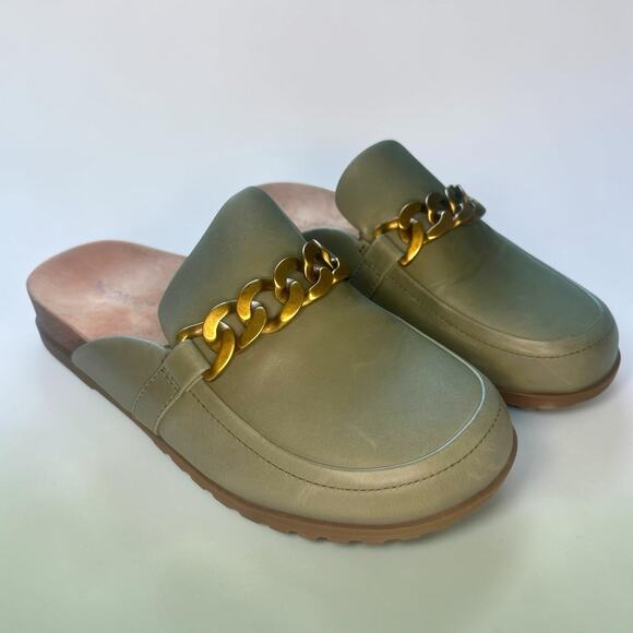 Vionic Shoes - Vionic Georgie Mule Slides Womens 8.5 Olive Green Chain Comfort Loafer Sandals